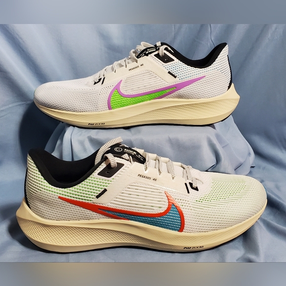 Nike Air Zoom Pegasus 40 PRM Men's Size 13 White Multicolor running FJ1051 100 - Picture 3 of 10